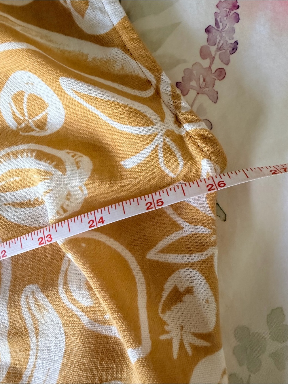 Reitmans Mustard Yellow & White Printed Button Front Top - Picture 11 of 12